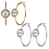 Mens acier inoxydable Hoop boucles d'oreilles, Placage, bijoux de mode & pour femme, plus de couleurs à choisir, 12x36mm, Vendu par paire