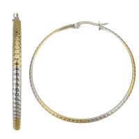 Mens Stainless Steel Hoop orecchino, acciaio inox, placcato, gioielli di moda & per la donna, oro, 3x50mm, Venduto da coppia