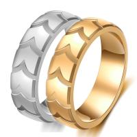 Titanium Čelik Finger Ring, Rondelle, pozlaćen, bez spolne razlike, više boja za izbor, 6mm, Prodano By PC