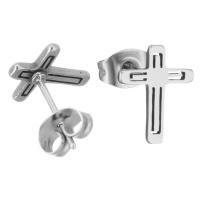 acier inoxydable Stud Set, Boucle d’oreille stud, Placage, bijoux de mode & pour femme, 8.50x11mm, Vendu par fixé