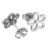 acier inoxydable Stud Set, Boucle d’oreille stud, Placage, bijoux de mode & pour femme, 10x9.50mm, Vendu par fixé