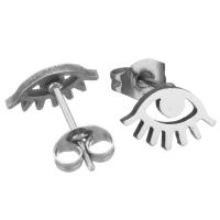 acero inoxidable Stud aretes, Pendiente de stud, chapado, Joyería & para mujer, 10x6.50mm, Vendido por Set