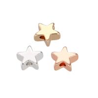 Perline in ottone, Stella, placcato, DIY, nessuno, 8mm, Foro:Appross. 1.8mm, 50PC/lotto, Venduto da lotto