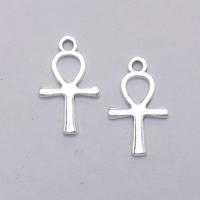 Zinc Alloy Cross Pendants antique silver color plated DIY nickel lead & cadmium free Sold By Bag