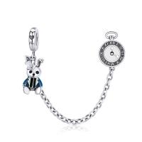 925 sterling silver European Clip, Cartoon, oxidation, micro bana cubic zirconia & emalj, silver, 57mm, Säljs av PC