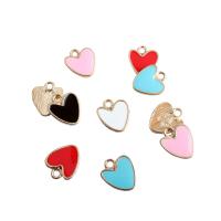 Zinc Alloy Enamel Pendants Heart gold color plated Sold By Lot