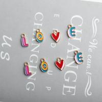 Zinc Alloy Enamel Pendants Alphabet Letter gold color plated Sold By Lot