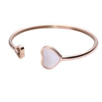 Roestvrij staal Manchet Bangle, mode sieraden, zilver, 60mm, Verkocht door PC