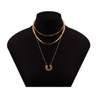 Collar Multi de la capa, aleación de zinc, chapado, para mujer, más colores para la opción, libre de níquel, plomo & cadmio, longitud 14.17 Inch, Vendido por UD