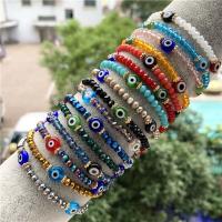 Pulsera de Acrílico, ojo de malvado, elástico & para mujer, más colores para la opción, 4mm, Vendido para aproximado 6.7 Inch Sarta