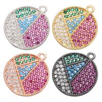 Rhinestone Brass Pendants plated & DIY & micro pave rhinestone 18*16 18*14 18*11mm Approx 1.2mm Sold By Lot