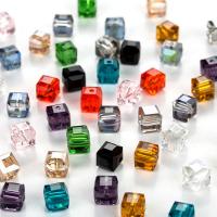 Kockasti kristal perle, s Lampwork, Trg, pozlaćen, možete DIY, Crystal CAL, 8mm, 20PC/Torba, Prodano By Torba