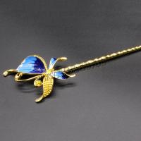 Hair Stick Findings Zinc Alloy Butterfly DIY & enamel nickel lead & cadmium free Sold By Bag