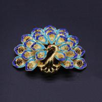 Cloisonne Pendants Zinc Alloy Peacock DIY & enamel nickel lead & cadmium free Sold By Bag