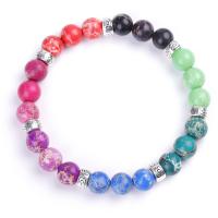 Gemstone Bracciali, diaspro impressione, with lega in zinco, placcato, gioielli di moda & unisex, 8mm, Venduto da filo