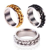 Titanium Čelik Finger Ring, s Nehrđajući čelik, Krug, više boja za izbor, Prodano By PC