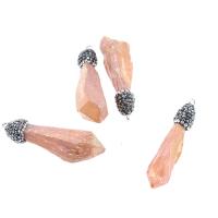 Quartz Gemstone Pendants irregular plated DIY Approx 2mm Sold By PC