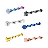 Stainless Steel Nose Piercing Nakit, Nehrđajući čelik, pozlaćen, modni nakit & bez spolne razlike, više boja za izbor, 0.80x7x2mm, Prodano By PC