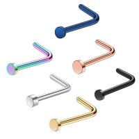 Jóias de Piercing de nariz de aço inoxidável, banhado, joias de moda & unissex, Mais cores pare escolha, 0.80x7x2mm, vendido por PC