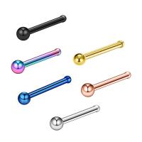 Stainless Steel Nose Piercing Nakit, Nehrđajući čelik, pozlaćen, modni nakit & bez spolne razlike, više boja za izbor, 0.80x7x2mm, Prodano By PC