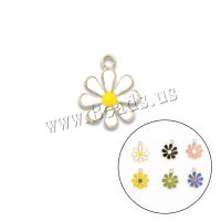 Pendentifs fleurs en alliage de zinc, margueritepâquerette, Placage, bijoux de mode & pour femme, plus de couleurs à choisir, protéger l'environnement, sans nickel, plomb et cadmium, 18x16mm, 10PC/sac, Vendu par sac