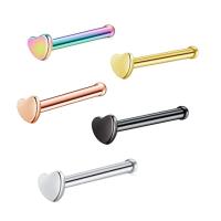 Stainless Steel Nose Piercing Nakit, Nehrđajući čelik, pozlaćen, modni nakit & bez spolne razlike, više boja za izbor, 0.80x7x2mm, Prodano By PC