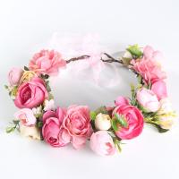 Hair Wreath, Klud, Flower, for kvinde, metallisk farve forgyldt, 160mm, Solgt af PC