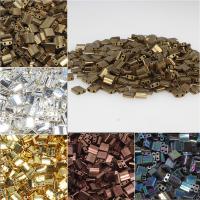 perles de rocaille en verre Perles de Tila, cadre, plus de couleurs à choisir, 5*5*1.9mm, 200PC/sac, Vendu par sac