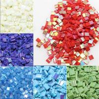 perles de rocaille en verre Perles de Tila, cadre, double face, plus de couleurs à choisir, 5*5*1.9mm, 200PC/sac, Vendu par sac