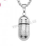 Stainless Steel Cinerary Casket Pendant plated fashion jewelry & Buddhist jewelry & Unisex Sold By PC