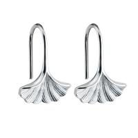 925 Sterling Silver Drop & Dangle Brincos, 925 de prata esterlina, Folha, para mulher, prateado, 11x19mm, vendido por par