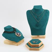 Mode Sieraden display, Katoenfluweel, Duurzame & verschillende grootte voor keus & verschillende stijlen voor de keuze, groen, Verkocht door PC