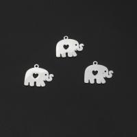 Edelstahl Schmuck Anhänger, Elephant, plattiert, DIY & hohl, keine, 16x11x1mm, Bohrung:ca. 1mm, 5Taschen/Menge, 10PCs/Tasche, verkauft von Menge