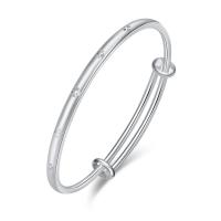 Bracelets en laiton, poli, Réglable & pour femme, argent, 58x4mm, Trou:Environ 1mm, Vendu par PC