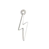 Cink ötvözet Medálok, Lightning Symbol, galvanizált, DIY, több színt a választás, 7x1.50x28mm, Lyuk:Kb 1mm, 100PC-k/Lot, Által értékesített Lot