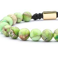 Natural Impression Jasper Bracelet Round plated Length Adjustable & Unisex 55+8mm Sold By Strand