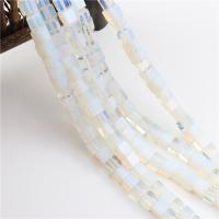 Zee Opaal Kralen, Sea Opal, Plein, gepolijst, DIY, wit, 6x6mm, Verkocht door Strand