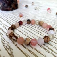 Quartz Náramky, Přírodní kámen, s Cherry Quartz, Kolo, unisex, více barev na výběr, 8*8mm, Prodáno By Strand