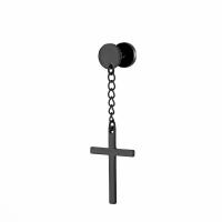 Rustfrit stål Drop ørering, Stainless Steel, Kryds, forgyldt, mode smykker & Unisex, flere farver til valg, 16x25mm, Solgt af PC