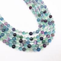 Fluorit Beads, Farverige Fluorite, Runde, poleret, du kan DIY, flerfarvede, 6mm/8mm/10mm/12mm, Solgt Per 39 cm Strand