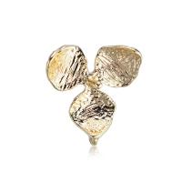 Messing Earring Drop Component, met 925 sterling zilver, Three Leaf Clover, gold plated, DIY, nikkel, lood en cadmium vrij, 11x12mm, 20pC's/Bag, Verkocht door Bag