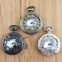 Mode Taschenuhr, Legierung, mit Glas, rund, plattiert, verschiedene Stile für Wahl & hohl, keine, 10*45mm, verkauft von PC