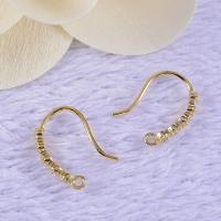 Brass Hook Earwire, Mesing, zlatna boja pozlaćen, možete DIY & za žene & s Rhinestone, nikal, olovo i kadmij besplatno, 15x10mm, 20računala/Torba, Prodano By Torba