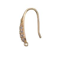 Blås Hook Earwire, Mässing, guldfärg pläterade, DIY & micro bana cubic zirconia & för kvinna, nickel, bly och kadmium gratis, 20PC/Bag, Säljs av Bag