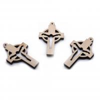 siogairlín Adhmad, Cross, plátáilte, jewelry faisin & unisex, 53x32mm, 10ríomhairí pearsanta/Mála, Díolta De réir Mála