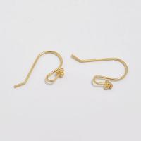 Brass Hook earwire, Sárgaréz, arany színű aranyozott, DIY & a nő, nikkel, ólom és kadmium mentes, 23x13.50mm, 20PC-k/Bag, Által értékesített Bag