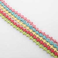 Non-magnetické Hematitové, Hematit, Kříž, á, různé barvy a vzor pro výběr & DIY, více barev na výběr, 8*10mm, Prodáno za 41 cm Strand