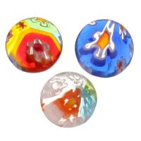 Cabochon de Murano , Millefiori Lampwork, Plat rond, DIY, couleurs mélangées, 8x3mm, 50PC/lot, Vendu par lot