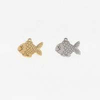 Acciaio inossidabile Animal Ciondoli, acciaio inox, Pesce, placcato, DIY, nessuno, 16x15x1mm, Foro:Appross. 1mm, 10PC/borsa, Venduto da borsa