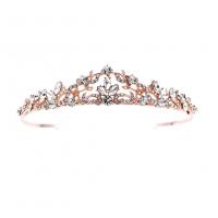 Tiara's, Zinc Alloy, Kroon, rose goud plated, Vintage & voor vrouw & met strass, nikkel, lood en cadmium vrij, 145x30mm, Verkocht door PC